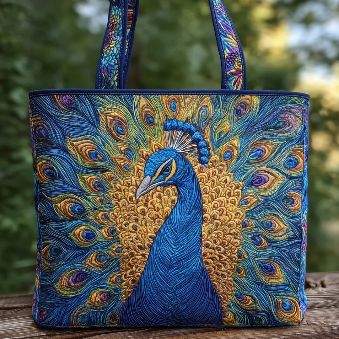 Kunsthandwerkliche Tasche - Königlicher Pfau
