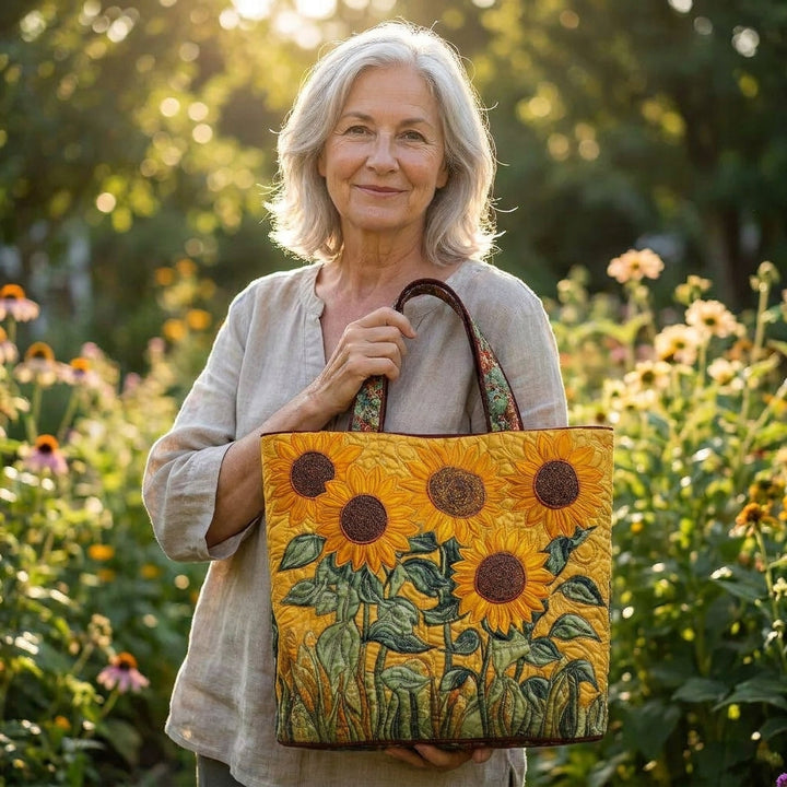 Classic Gequiltte Tas - Zonnebloemen
