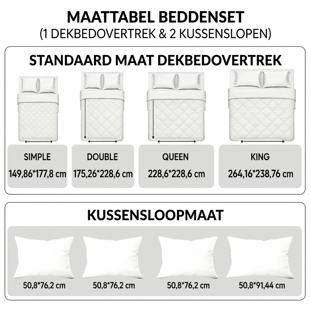 3-delige gewatteerde dekbedovertrekset - Vintage Reis
