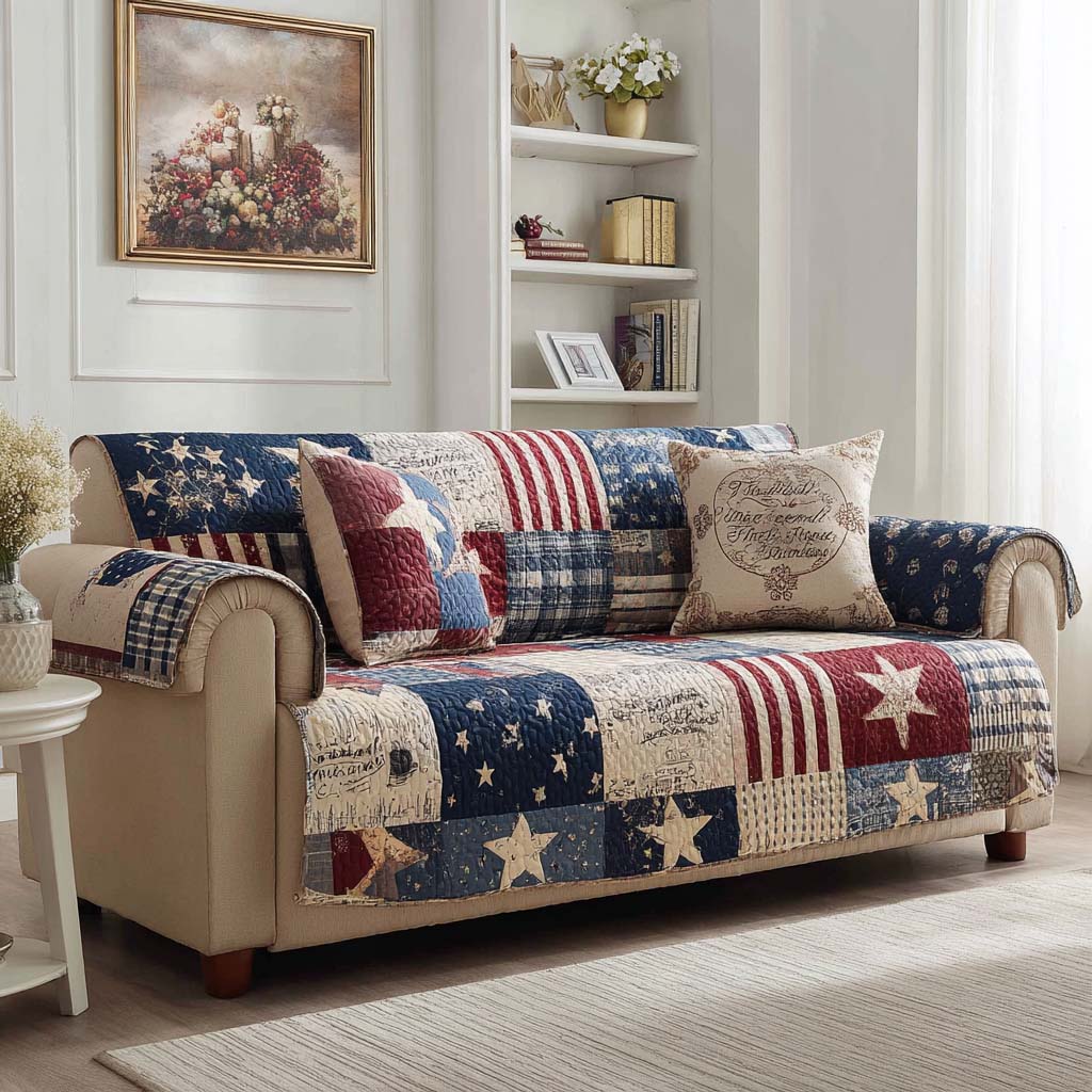Fien – Gesteppte Sofahusse im American Style