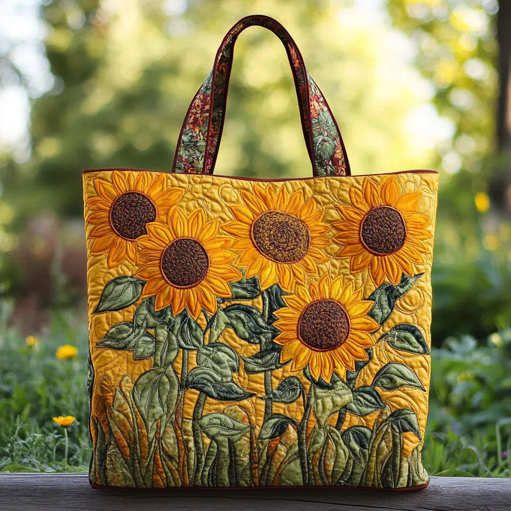 Classic Gequiltte Tas - Zonnebloemen
