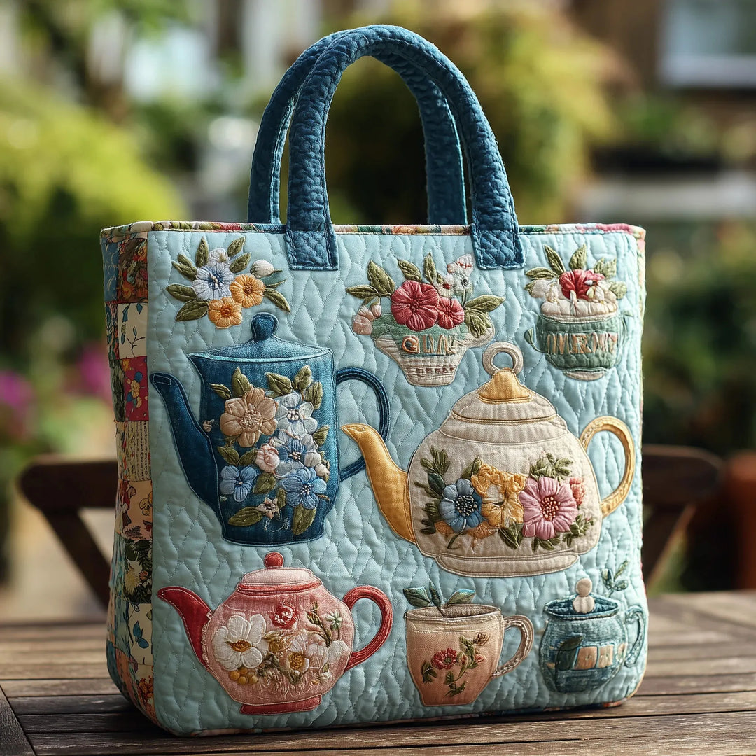 Gesteppte Tasche – Blumenmuster