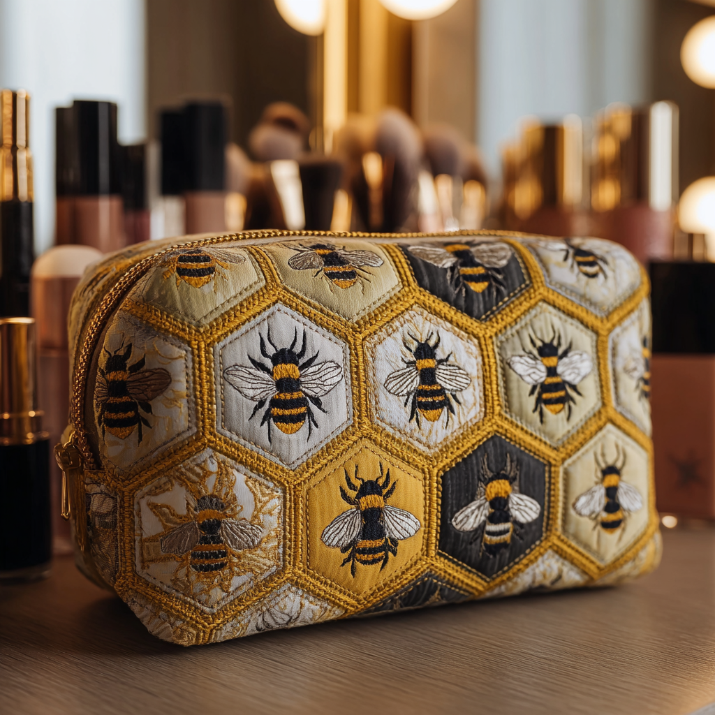 Roos - Gesteppte Kulturtasche Bienen im Garten
