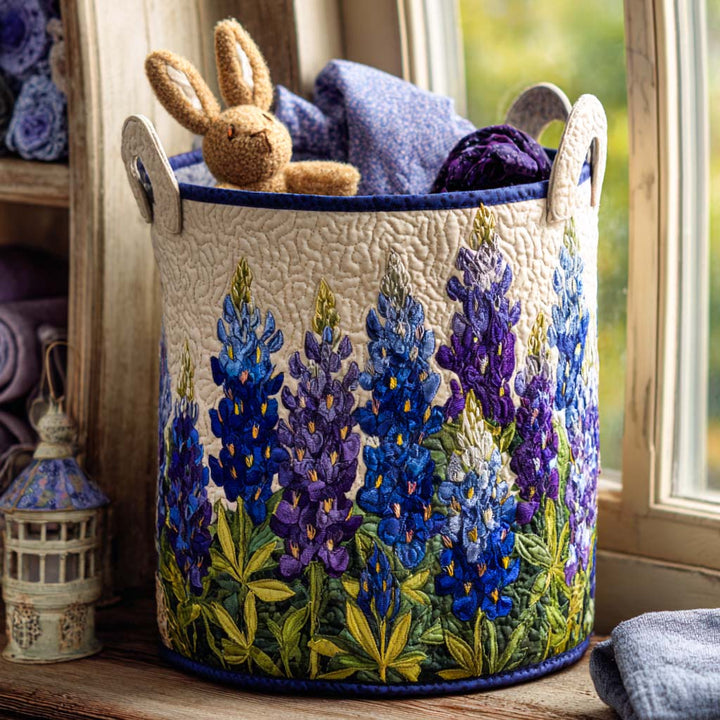 Polster-Wäschekorb – Blaue Lupine