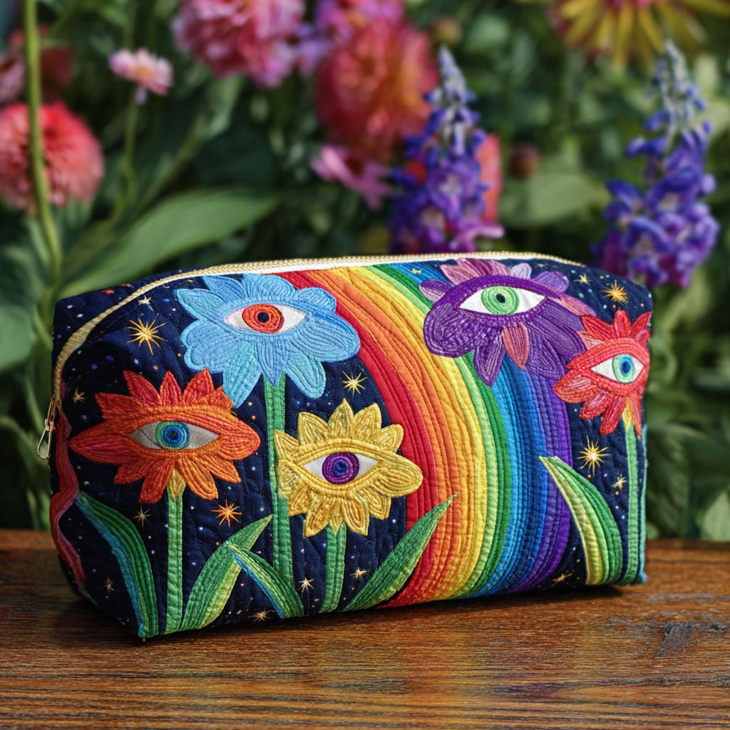 Iris - Gesteppte Kulturtasche Boho Pilze