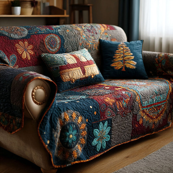 Femke - Gesteppter Sofabezug Muster Boho Raffiniert