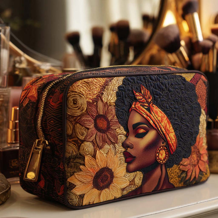 Yara - Gesteppte Kulturtasche Besticktes Blumenmuster