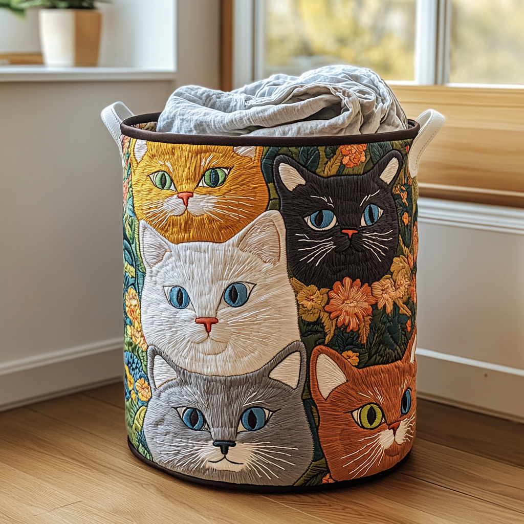 Gefütterter Wäschekorb - Prairie für Katzen