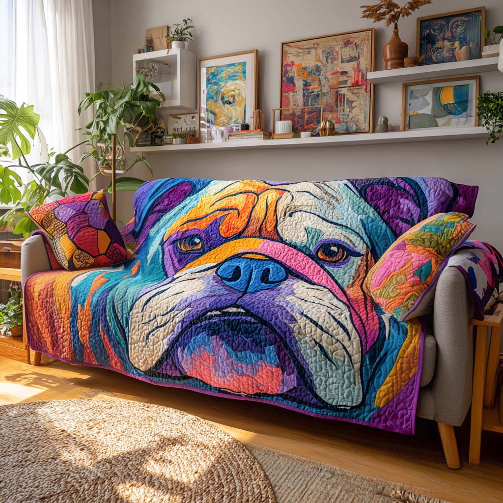 Rianne - Gesteppter Sofabezug Bulldogge