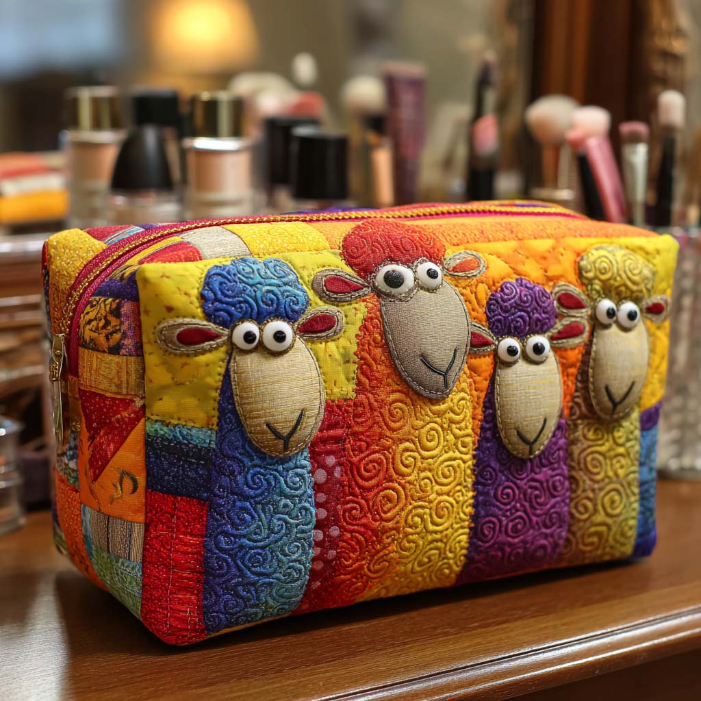 Loïs - Wattierte Kulturtasche Schafe