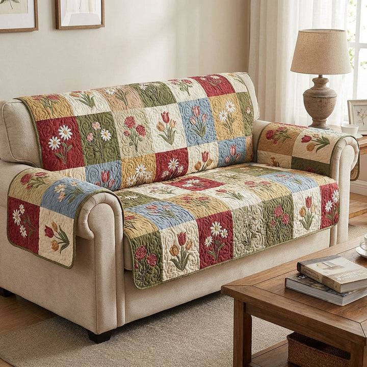 Guusje - Gesteppter Sofabezug Patchwork Cottage