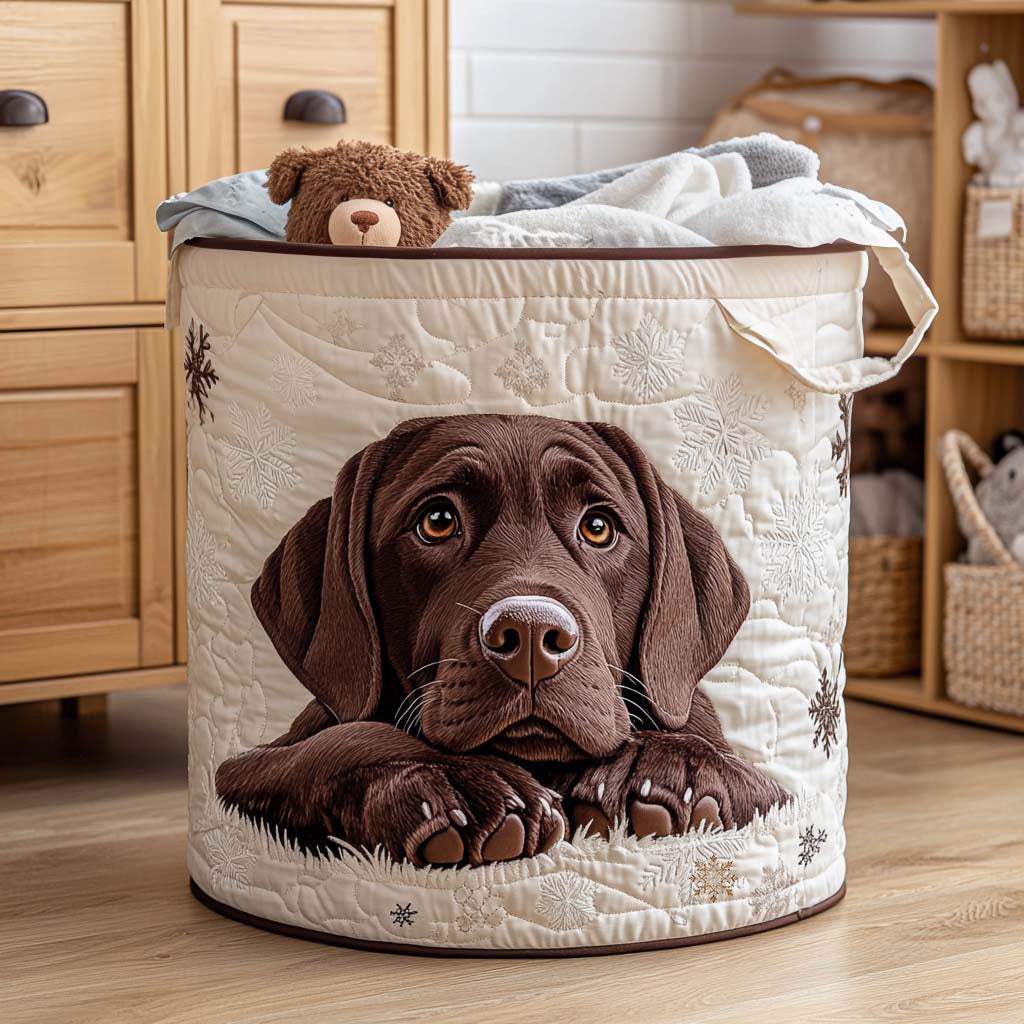 Lined Laundry Basket - Cuddly Dog
