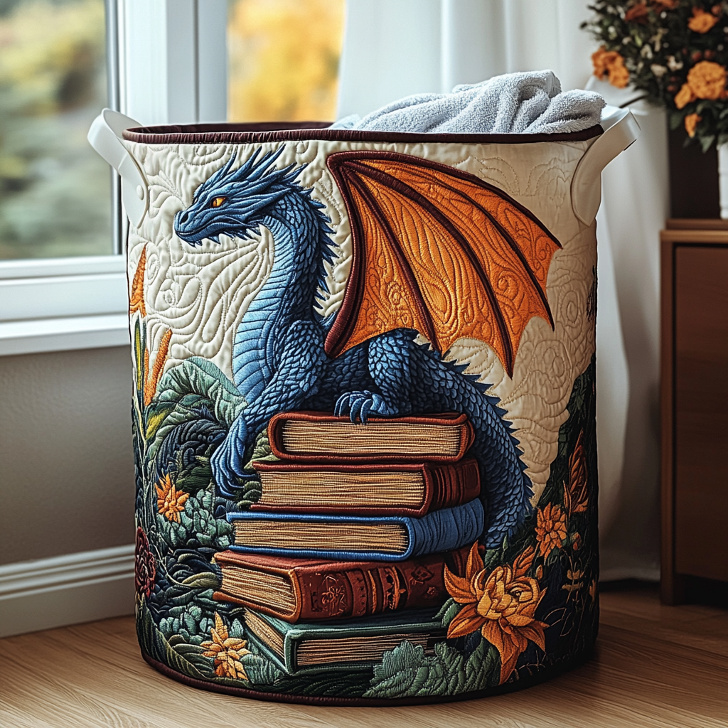 Gefütterter Wäschekorb - Drachen-Tal