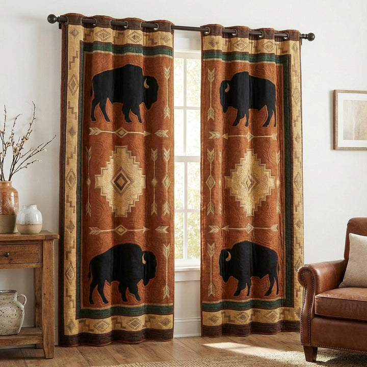 Marit - Gesteppte Vorhänge Earthy Buffalo