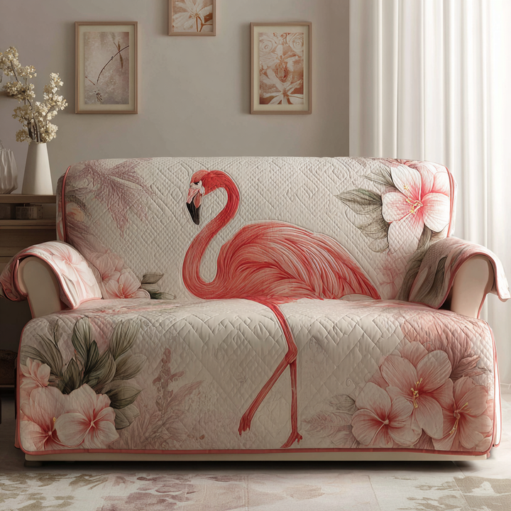 Klaasje - Gesteppter Sofabezug Flamingos