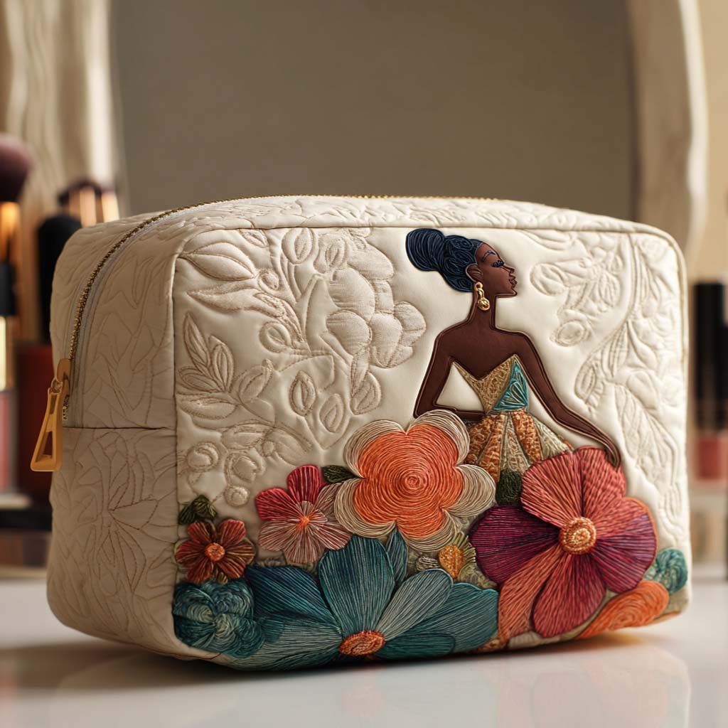 Erica - Gesteppte Kulturtasche Elegant Blumen