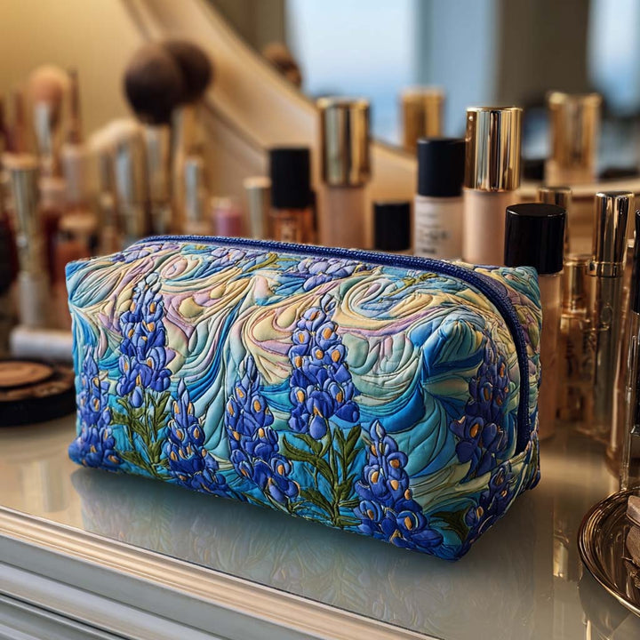 Coby - Gesteppte Kulturtasche mit Blumenstickerei