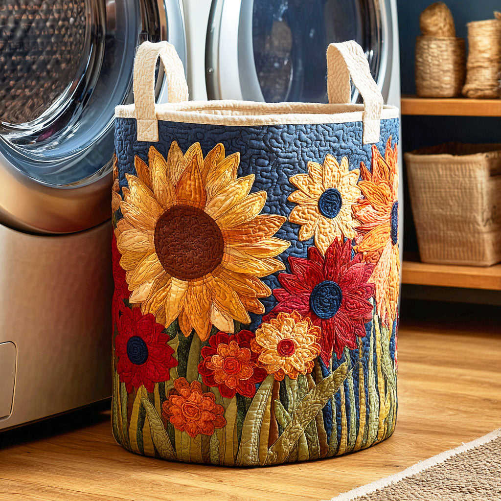 Quilted Laundry Basket - Sunflower