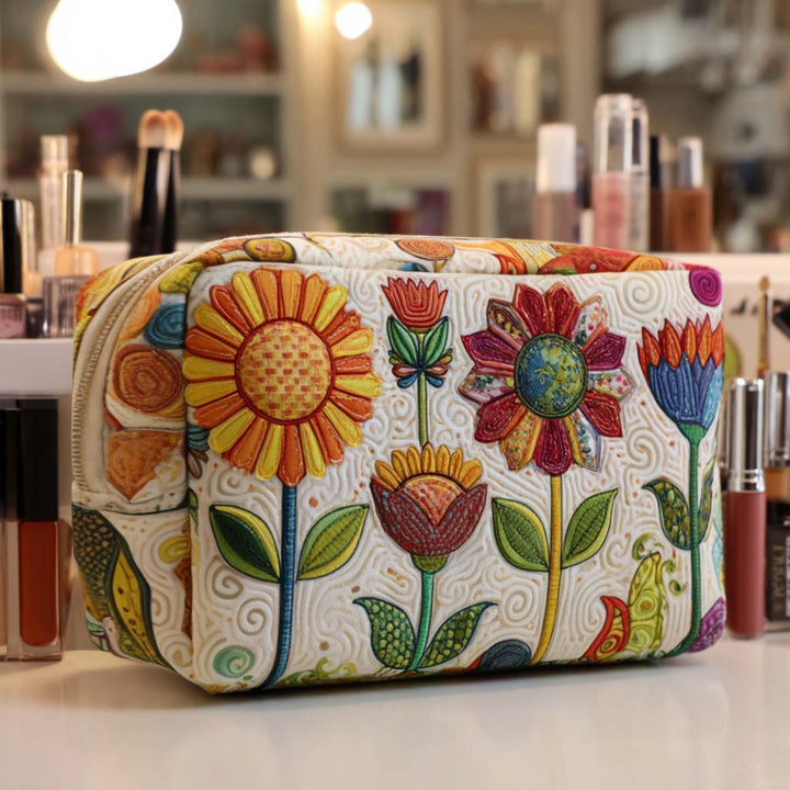 Truus - Gesteppte Kulturtasche Fröhliche Blume