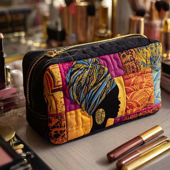 Yvonne - Gesteppte Kulturtasche Quilt im Bright Heritage Stil