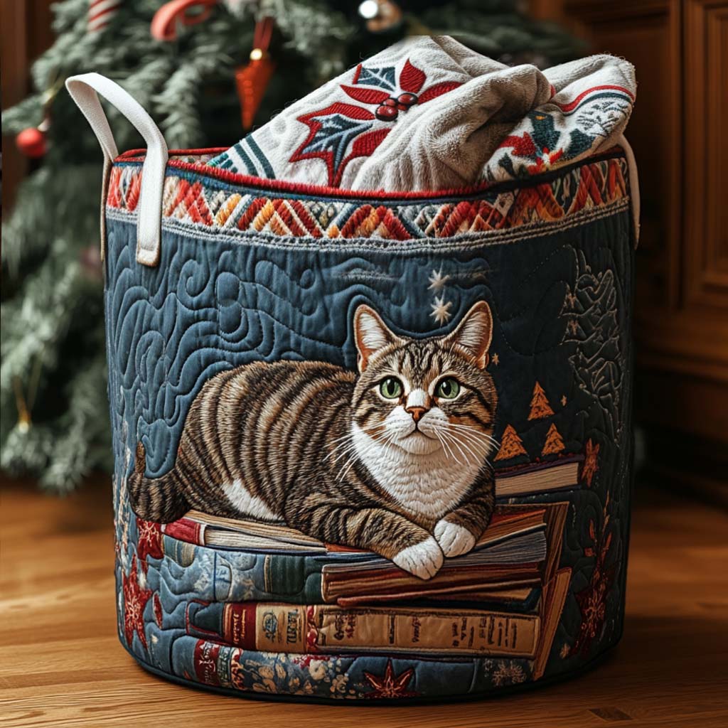 Stoff-Wäschekorb - Weihnachtsmotiv