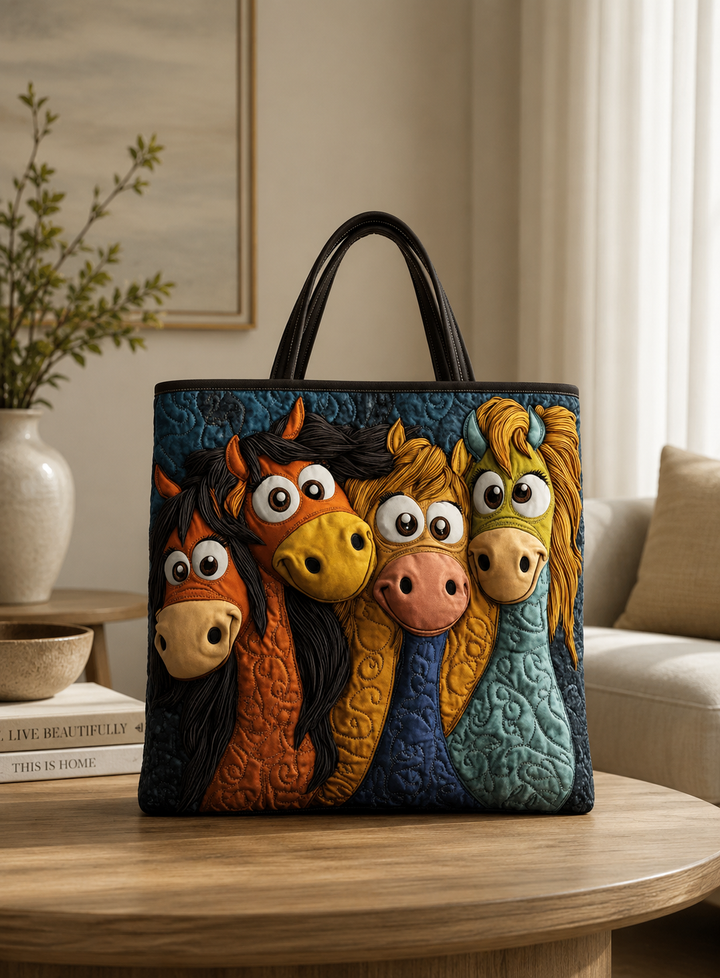 Handgemachte Tasche - Verspielte Ponys