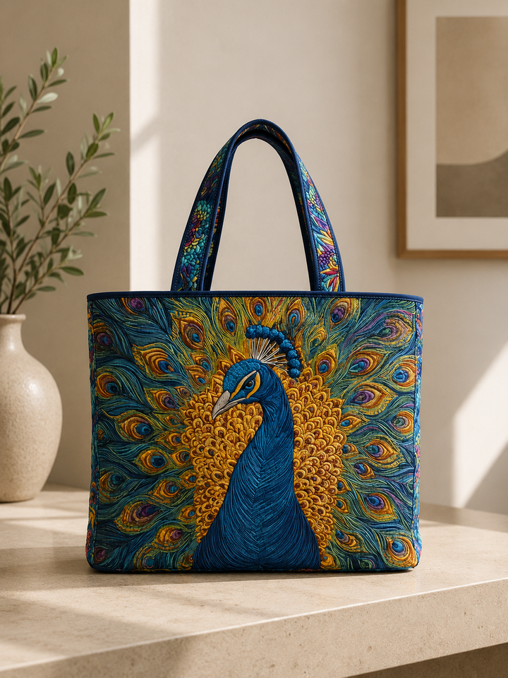 Kunsthandwerkliche Tasche - Königlicher Pfau