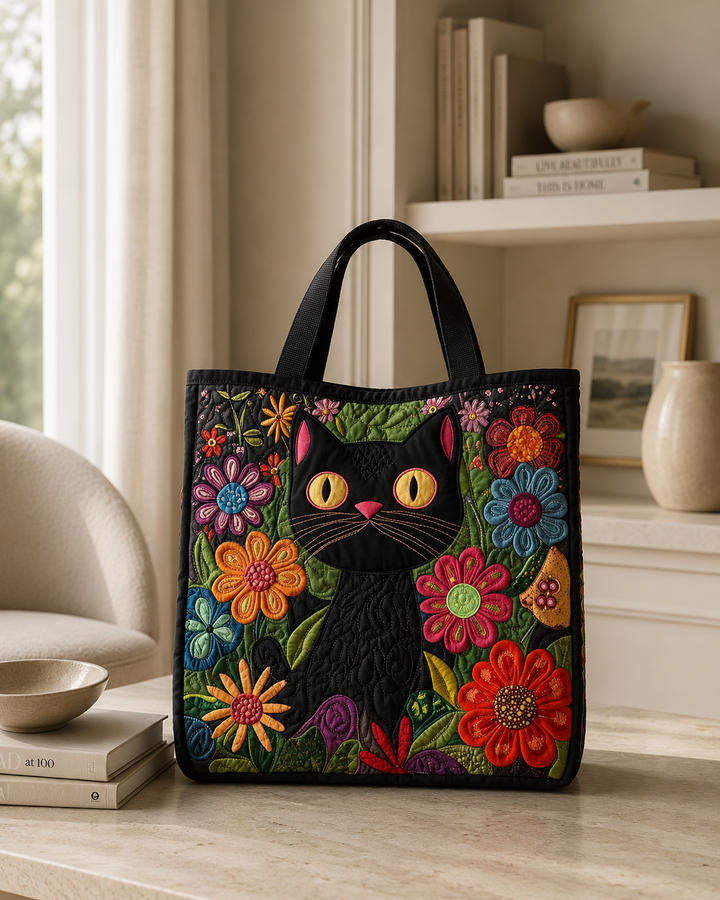 Gequilte Tas - Verzauberte Schwarze Katze