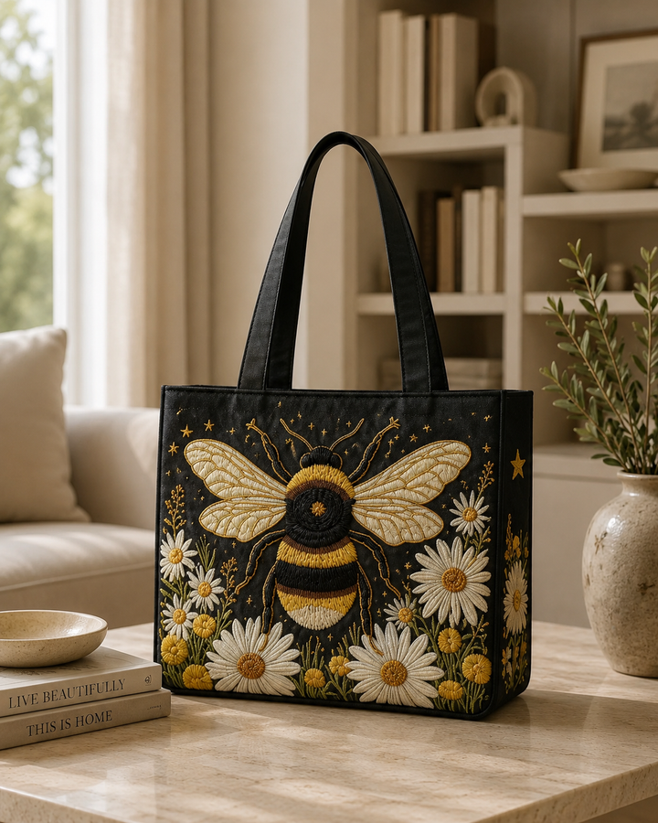 Artisan Tote - Bij met Margrieten en Sterren