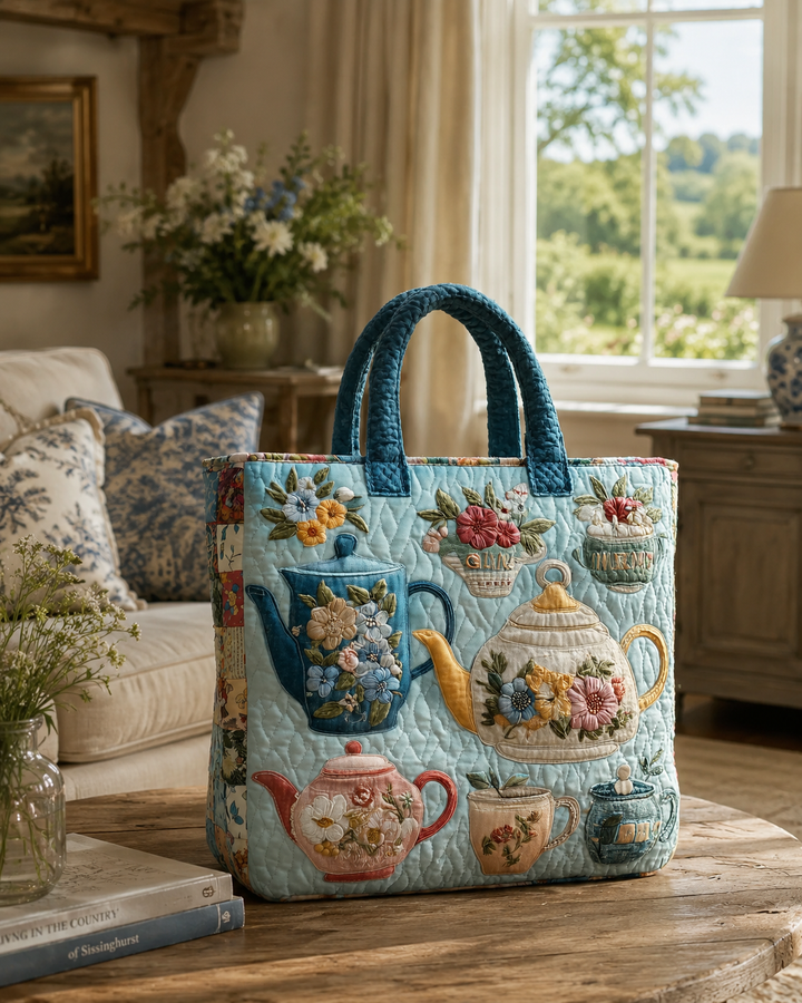 Gesteppte Tasche – Blumenmuster