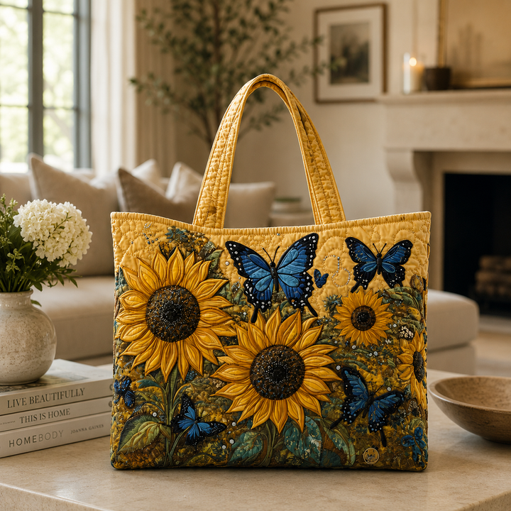 Artisan Tas - Zonnebloemen en Blauwe Vlinders