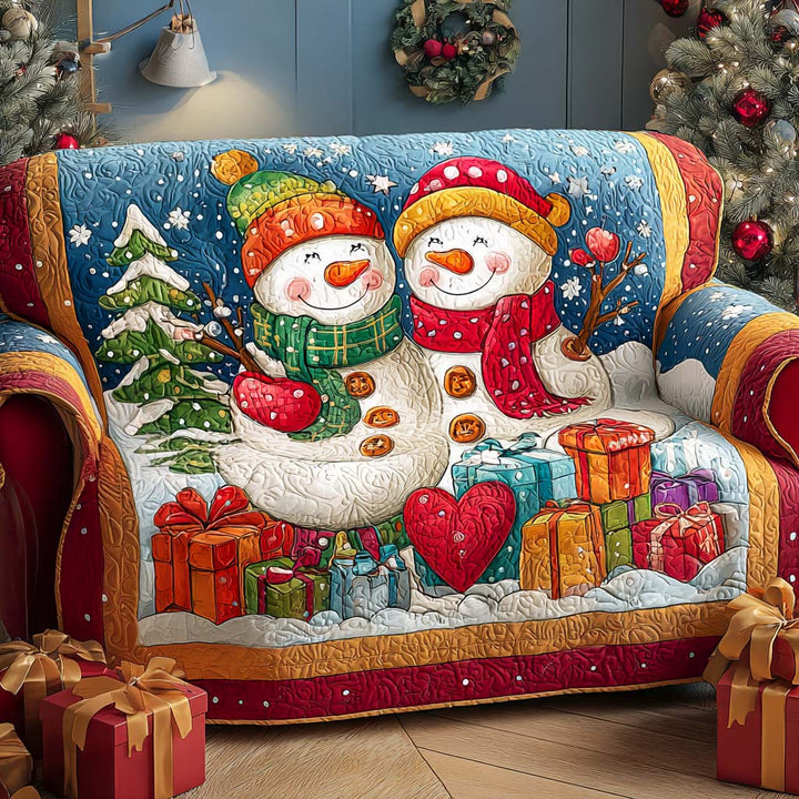 Astrid - Gesteppter Sofabezug Motiv Weihnachten