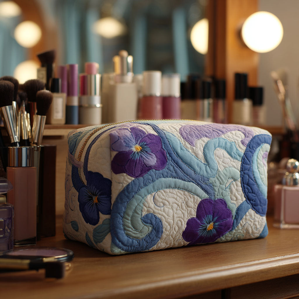 Sanne - Gesteppte Kulturtasche Quilt in Nachtlila