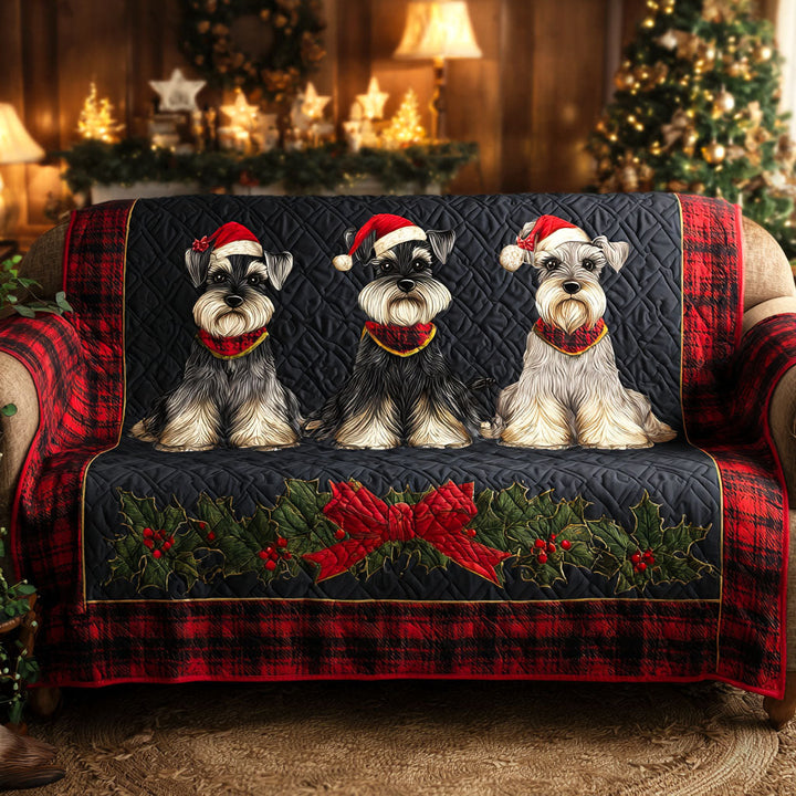 Tineke - Gewatteerde bankhoes Schnauzer Kerst