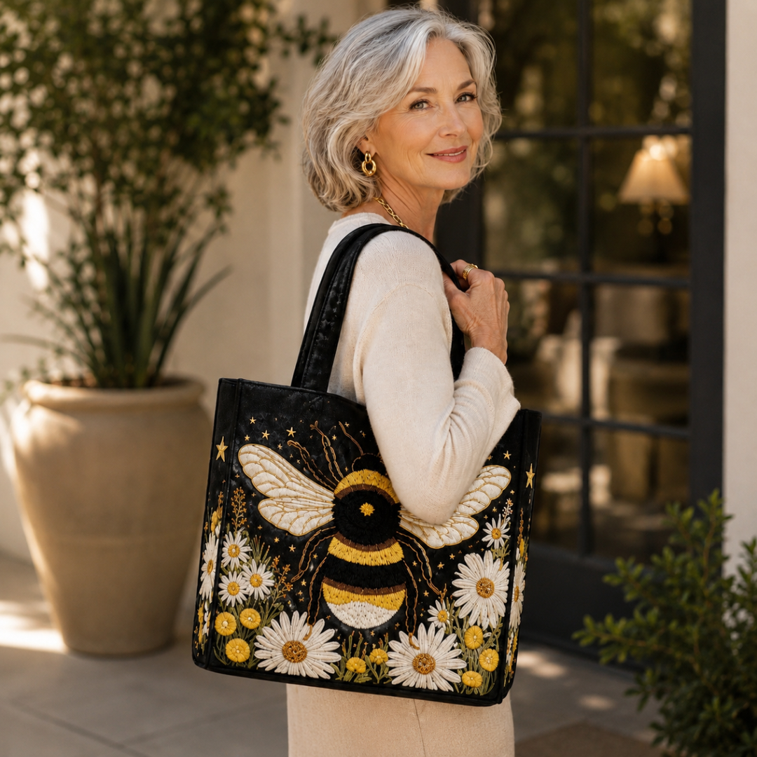 Artisan Tote - Bij met Margrieten en Sterren