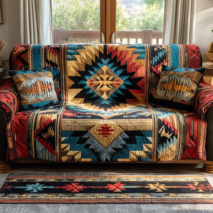 Marije - Gesteppte Sofahusse Motiv South Western