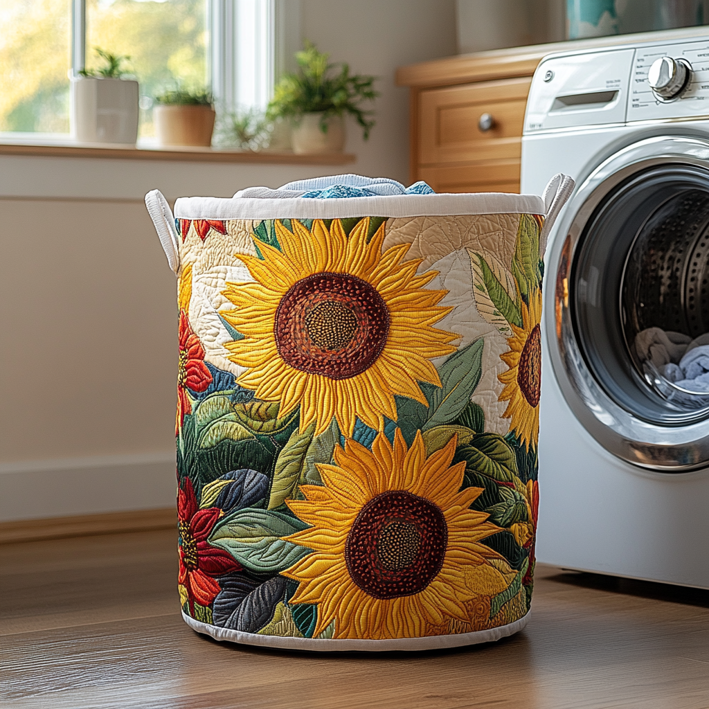 Padded Laundry Hamper - Sunflower