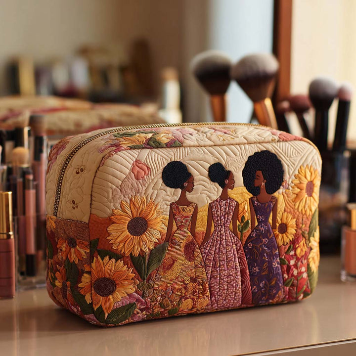 Tessa - Gesteppte Kulturtasche Helle Sonnenblumen