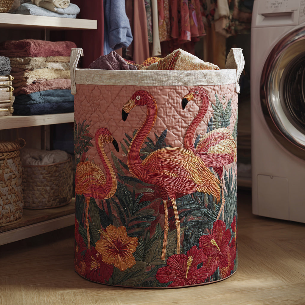 Wäschesack mit Flamingo-Sonnenmuster