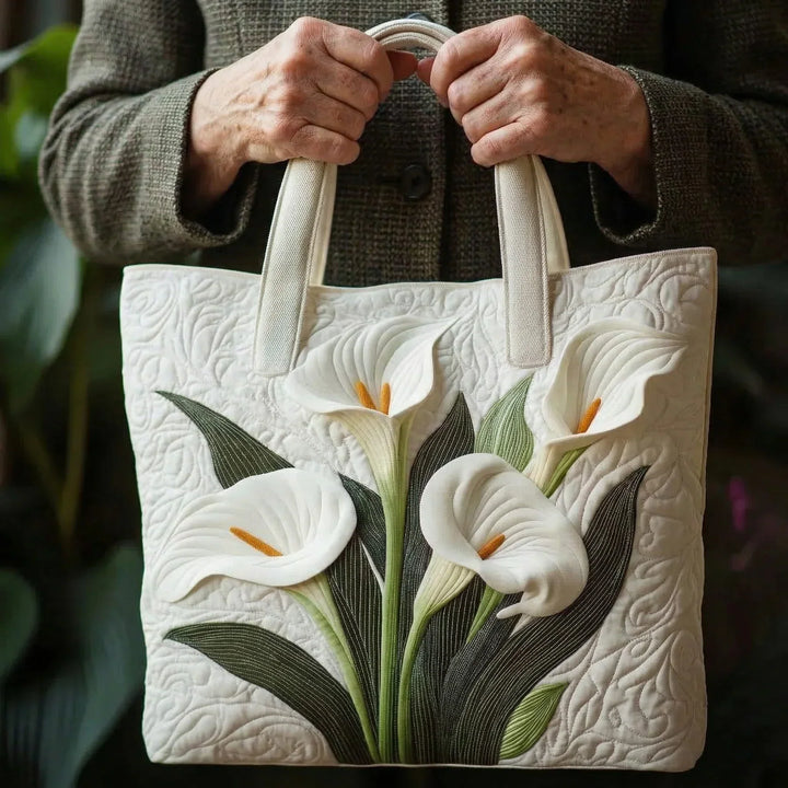 Gequilted Artisan Tas - Witte Lelies