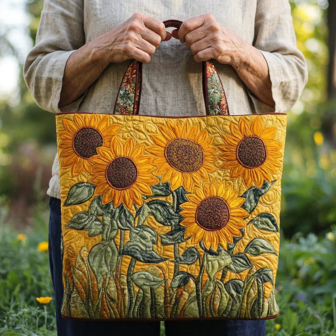 Classic Gequiltte Tas - Zonnebloemen