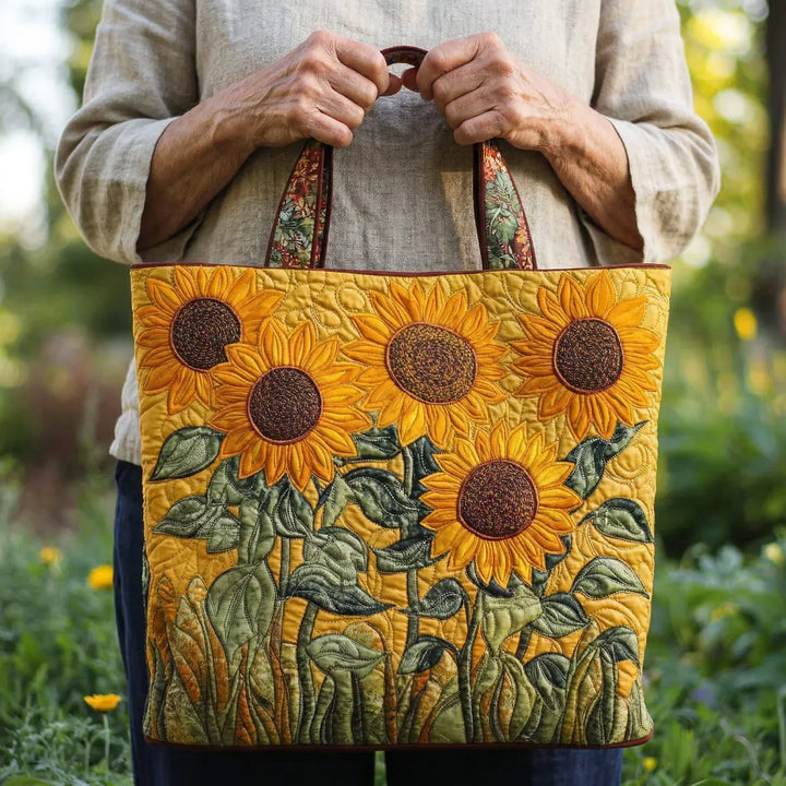 Classic Gequiltte Tas - Zonnebloemen