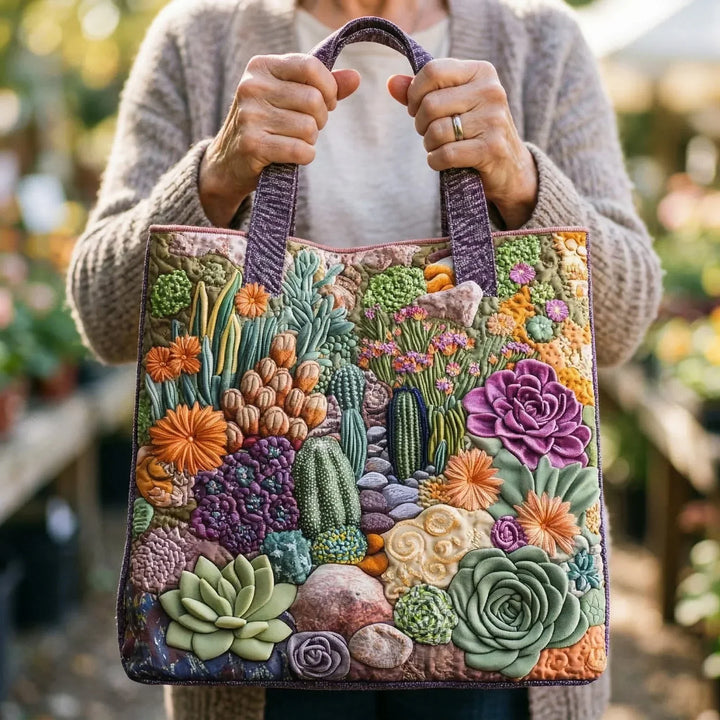 Ambachtelijke Tote Bag - Succulententuin