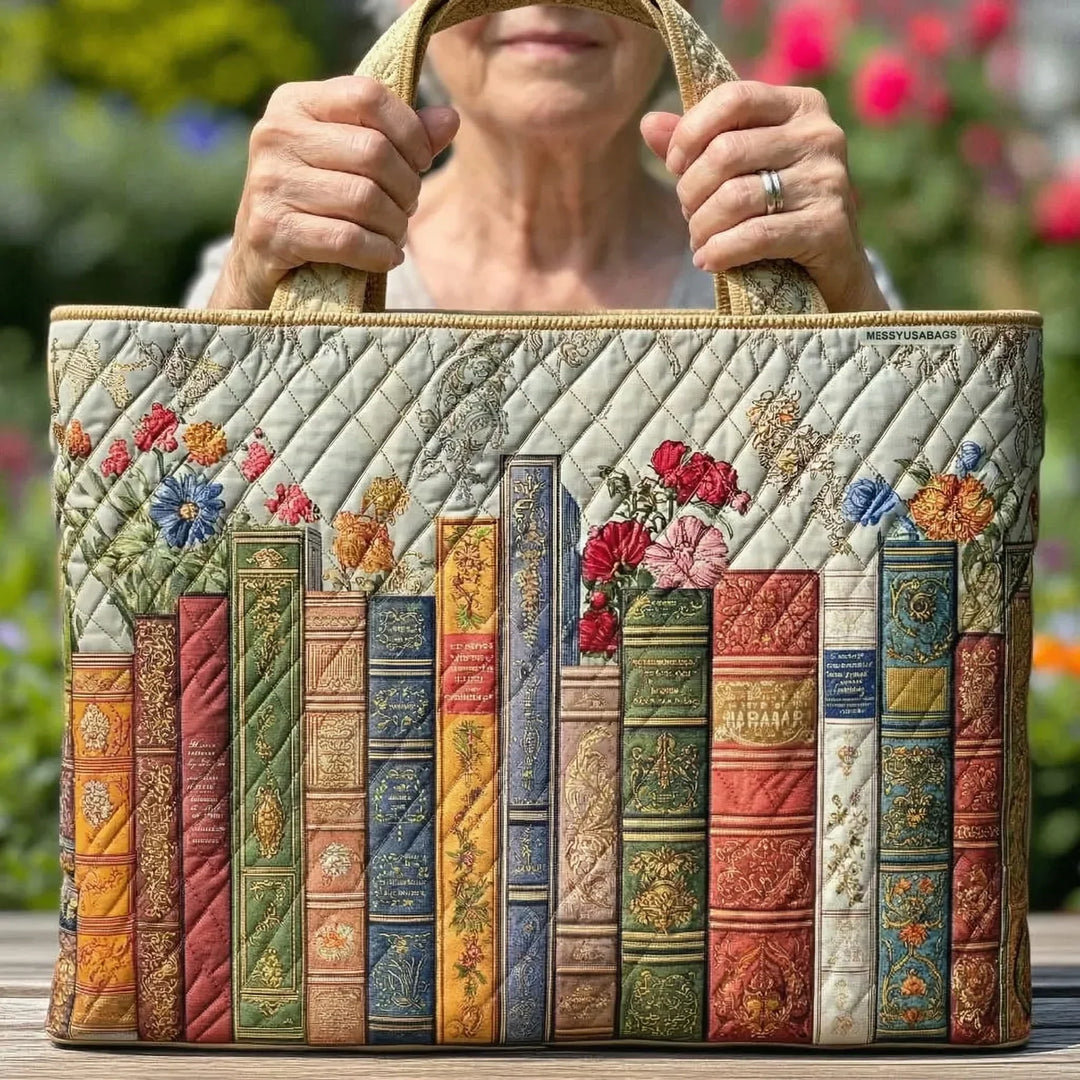 Gequiltede Tote Bag - Betoverde Bibliotheek
