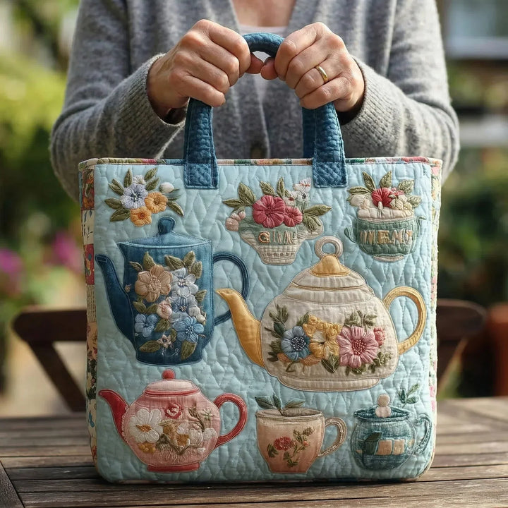 Gesteppte Tasche – Blumenmuster